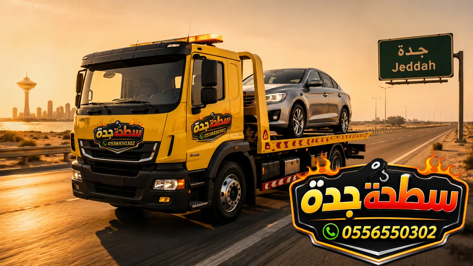 سطحة جدة على الطريق السريع باتجاه جدة